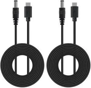 KEHIPI 2PCS DC to Type C USB PD 9V 12V 15V 20V 5.5x2.1mm 2.5 Power Supply Cable for Wireless Router Laptop LED Strip Speaker CCTV Camera (20V)