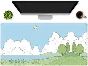 KEHIPI Cute Anime Desk Mat Kawaii Mousepad, Anime Street Aesthetics Desk Pad XXL, Japanese/Korean Lo-fi Drawing, Cute Green Blue Nature Mouse Pad Computer Keyboard Mat, Office Desk Pad Protector KEHIPI Cute Anime Desk Mat Kawaii Mousepad, Anime Street Aesthetics Desk Pad XXL, Japanese/Korean Lo-fi Drawing, Cute Green Blue Nature Mouse Pad Computer Keyboard Mat, Office Desk Pad Protector