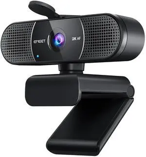 KEHIPI C960 2K Webcam with Microphone, 2K QHD, 2 Noise-Reduction Mics, TOF Autofocus Streaming Webcam with Privacy Cover, Plug&Play USB Webcam for Calls/Conference, Zoom/Skype/YouTube, Laptop/Desktop