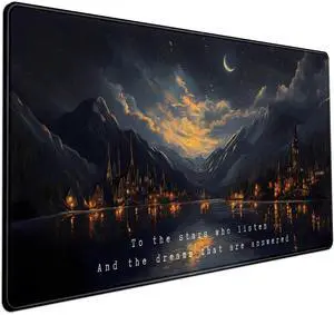 KEHIPI Starry Night Mountain Desk Pad Mat Moon Oil Painting XXL Black Mouse Pad for Gaming Deskpad, Aesthetic Moon and Stars Mousepad Xxl for Laptop Computer Mouse Game Keyboard Mat, 31.5 X 15.8 In KEHIPI Starry Night Mountain Desk Pad Mat Moon Oil Painting XXL Black Mouse Pad for Gaming Deskpad, Aesthetic Moon and Stars Mousepad Xxl for Laptop Computer Mouse Game Keyboard Mat, 31.5 X 15.8 In