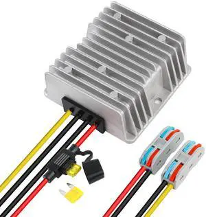 KEHIPI 20A 240W DC 18V 20V 24V 36V 48V to 12V Voltage Converter with Fuse Step Down Regulator Buck Reducer Power Converter Waterproof Transformer for Golf Cart(Inputs 18V-60V to 12V 20A)