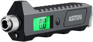 KEHIPI Digital Tire Pressure Gauge, 230 PSI 4 Settings Heavy Duty for Car Bicycle with Larger Backlit LCD Flashlight and Non-Slip, Black