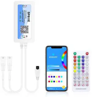 KEHIPI WS2812B WS2811 Bluetooth APP Controller Music Sync Addressable RGB IC LED Remote Controller Dual Outputs SP611E for SK6812 WS2812 SM16703 UCS1903 LED Pixel String Light Strip DC 5V~24V