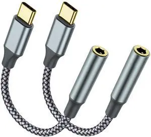 KEHIPI USB C to 3.5mm Headphone Jack Adapter(2 Pack), USB-C to Aux Audio Dongle Cable for iPhone 17 Pro Max/17 Pro, 16/15 Pro Max, 16/15 Pro, Galaxy S23-S21 Ultra, Pixel, iPad Pro, MacBook (Gray) KEHIPI USB C to 3.5mm Headphone Jack Adapter(2 Pack), USB-C to Aux Audio Dongle Cable for iPhone 17 Pro Max/17 Pro, 16/15 Pro Max, 16/15 Pro, Galaxy S23-S21 Ultra, Pixel, iPad Pro, MacBook (Gray)