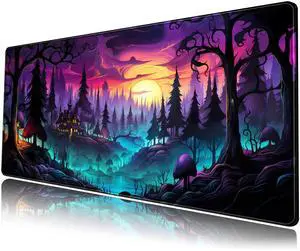 KEHIPI Mystic Forest Desk Mat Purple Cute Large Mouse Pad Extended Gaming Mousepad XL Big Aesthetic Desk Pad Cool Anime Keyboard Mat Laptop Desktop Mouse Mat 31.5''X11.8'' KEHIPI Mystic Forest Desk Mat Purple Cute Large Mouse Pad Extended Gaming Mousepad XL Big Aesthetic Desk Pad Cool Anime Keyboard Mat Laptop Desktop Mouse Mat 31.5''X11.8''