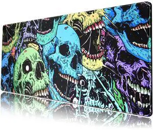 KEHIPI Colorful Skulls Desk Mat Large Gaming Mouse Pad XL Extended Mousepad Desk Pad Big Keyboard Pad Desktop Mouse Mat 31.5''x11.8'' Deskmat for Gamers with Stitched Edges Non-Slip Rubber Base KEHIPI Colorful Skulls Desk Mat Large Gaming Mouse Pad XL Extended Mousepad Desk Pad Big Keyboard Pad Desktop Mouse Mat 31.5''x11.8'' Deskmat for Gamers with Stitched Edges Non-Slip Rubber Base