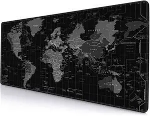 KEHIPI Large Gaming Mouse Pad with Stitched Edges, Desk Mat Extended Keyboard Pad, Non-Slip Rubber Base Desk Pad for Laptop, Office, Home, 31.5X11.8 inch Black World Map KEHIPI Large Gaming Mouse Pad with Stitched Edges, Desk Mat Extended Keyboard Pad, Non-Slip Rubber Base Desk Pad for Laptop, Office, Home, 31.5X11.8 inch Black World Map