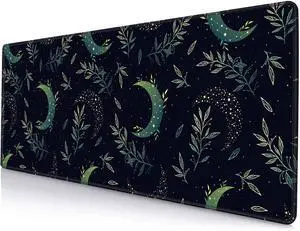 KEHIPI Gaming Mouse Pad, XXL Extended Computer Keyboard Long Mouse Mat, Large Desk Pad for Office Laptop, Non-Slip Rubber Base with Stitched Edge Mousepad, 31.5X11.8 inch Black Boho Magic Moon KEHIPI Gaming Mouse Pad, XXL Extended Computer Keyboard Long Mouse Mat, Large Desk Pad for Office Laptop, Non-Slip Rubber Base with Stitched Edge Mousepad, 31.5X11.8 inch Black Boho Magic Moon
