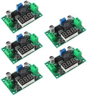 KEHIPI 5Pack LM2596 LM2596S DC-DC Step Down Variable Volt Regulator Input 3.0-40V Output 1.5-35V Adjustable Buck Converter Electronic Voltage Stabilizer Power Supply Module with LED Display