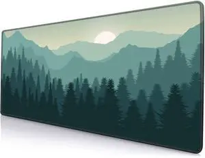 KEHIPI Mouse Pad Gaming, Large Mouse Pads for Desk, Keyboard Mouse Mat Desk Pad, Non-Slip Rubber Base with Stitched Edges Mousepad, 31.5x11.8 inch Abstract Landscape Mountain