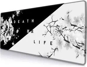 KEHIPI Gaming Mouse Pad, Large Mouse Pads for Desk, Non-Slip Rubber Base Mousepad, Keyboard Mouse Mat Desk Pad with Stitched Edges, 31.5x11.8 inch Sakura Death Life Floral KEHIPI Gaming Mouse Pad, Large Mouse Pads for Desk, Non-Slip Rubber Base Mousepad, Keyboard Mouse Mat Desk Pad with Stitched Edges, 31.5x11.8 inch Sakura Death Life Floral