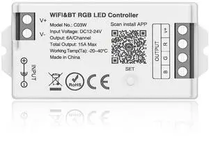 KEHIPI C03W RGB PWM SMD FCOB (+ R G B) 4PIN LED Strip 2.4GHz Tuya WiFi Group Controller Alexa Google Home Smartphone APP Control Compatible with WR01RF RC03RFB RC04RFB RC05RFB Remote