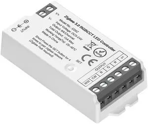 KEHIPI Tuya Zigbee 3.0 C05Z Controller Support RGBCCT 6 pin (+V R G B CW WW) PWM LED Strip Bulb Compatible with Echo Plus/4th Gen Tuya Gateway DC5V/DC12V/DC24V Max 15A