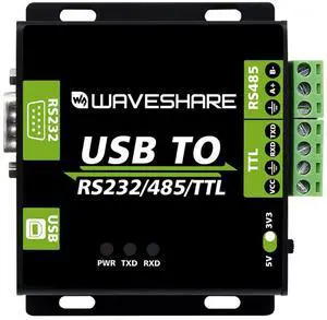 KEHIPI USB to RS232 / RS485 / TTL Industrial Isolated Converter with Original FT232RL Embedded Protection Circuits and Aluminium Alloy Enclosure for Industrial Control Equipments