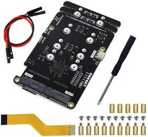 KEHIPI Quad M.2 NVMe SSD HAT for Raspberry Pi 5, M.2 Adapter AI HAT 4 Slots NAS RAID Kit, Solid State Drive Size 2230 2242 2260 2280, PCIe 2.0 Max Speed 500 MB/s, Detailed Tutorial