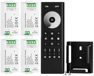 KEHIPI 5050SMD FCOB COB Dimming RF 2.4GHz Wireless Remote RC01RFB &4PCS C01RF Tuya Controller Kit 4 Zones Group Control PWM Single Color (+V -V) 2pin LED Neon Rope Light DC5V DC12V DC24V