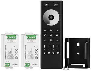 KEHIPI 5050SMD FCOB COB Dimming RF 2.4GHz Wireless Remote RC01RFB &2PCS C01RF Tuya Controller Kit 4 Zones Group Control PWM Single Color (+V -V) 2pin LED Neon Rope Light DC5V DC12V DC24V