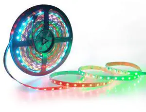 KEHIPI WS2811 Addressable RGB LED Strip Light 24V 32.8ft 600 LEDs Dream Color Programmable Digital LED Pixel Lights Rainbow Chasing Effect Light Waterproof IP67 White PCB for Raspberry Pi DIY Project