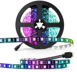 KEHIPI 5050 RGB LED Strip Lights-16.4ft 300 LEDs, Color Changing LED Lights for Valentine, Wedding Sparklers, Christmas Lights, Indoor Decoration