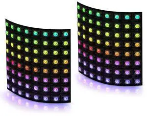 KEHIPI 2 Pack WS2812B ECO RGB Alloy Wire 5050SMD Individual Addressable 8X8 256 Pixel LED Matrix Panel Flexible FPCB Full Color Work with WLED,SP802E Controller Image Video Text Display DC5V