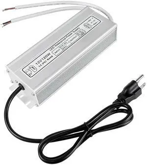 KEHIPI LED Power Supply, 120W IP67 Waterproof Outdoor Driver,AC 80-265V to DC 12V 10A Low Voltage Transformer, Adapter with 3-Prong Plug for LED Light, Computer Project, Outdoor Use