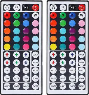 KEHIPI 44 Key RGB LED Strip Light Remote Controller, IR Remote Controller Replacement for SMD 5050 3528 2835 RGB LED Light Strip Lights (2 Pack)