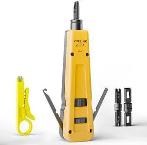 KEHIPI Punch Down Impact Tool with 110 and 66 Blades, Network Wire Punch Down Impact Tool Kit, Keystone Impact Terminal Insertion Tools, Network Cable CAT6A/CAT6/CAT5/CAT3 Stripper