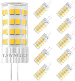 KEHIPI G4 LED Bulb 5W 4000K Natural White 12V AC/DC Bi-Pin T3 JC Type 40W Halogen Equivalent for Outdoor Landscape Lighting Deck Stair Step Path Paver Lights, Home Lighting, (10 Pack)