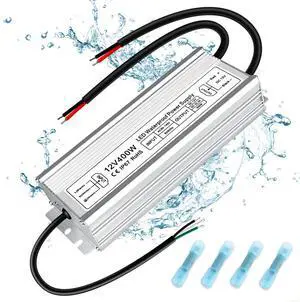 KEHIPI 12V Power Supply, 400W 33.3A, AC 110-260V to DC 12V IP67 Waterproof LED Driver, DC 12 Volt Low Voltage Transformer for LED Outdoor Light, Computer Project KEHIPI 12V Power Supply, 400W 33.3A, AC 110-260V to DC 12V IP67 Waterproof LED Driver, DC 12 Volt Low Voltage Transformer for LED Outdoor Light, Computer Project