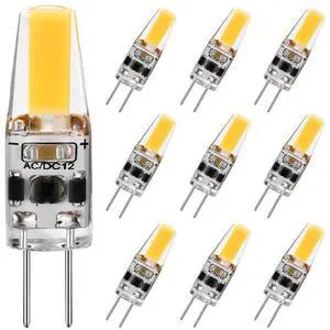 KEHIPI G4 LED Bulb 2W Equivalent to 20W T3 JC Type Bi-Pin G4 Base Halogen Bulb, AC/DC 12V Daylight White 6000K G4 Bulb for Under Cabinet Light, Ceiling Light, RV, Boats, Outdoor Landscape  (10 Pack)