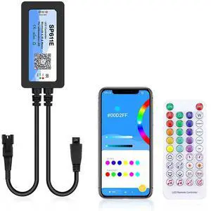 KEHIPI  WS2812B WS2811 Controller Bluetooth APP Music Sync Addressable RGB IC LED Remote Controller Timer Function SP611E for SK6812 WS2812 SM16703 UCS1903 LED Pixel String Light Strip DC 5V~24V
