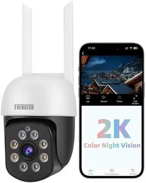 KEHIPI 2K 3.0MP Outdoor WiFi PTZ Security Camera, 2.4G WiFi, Auto Tracking, 2 Way Audio, Color & Infrared Night Vision, Work with Alexa, SD Card & Cloud Storage, ONVlF Compliant RTSP IP CCTV Camera KEHIPI 2K 3.0MP Outdoor WiFi PTZ Security Camera, 2.4G WiFi, Auto Tracking, 2 Way Audio, Color & Infrared Night Vision, Work with Alexa, SD Card & Cloud Storage, ONVlF Compliant RTSP IP CCTV Camera