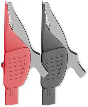 KEHIPI 2PCS Heavy Duty Alligator Clips Full Insulated Safe Crocodile Clips with 4mm Banana Socket 1000V 32A for Electrical Testing