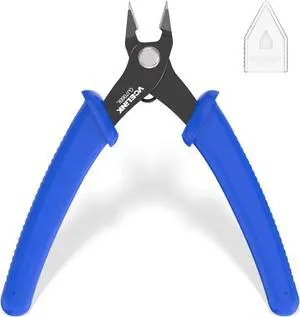 KEHIPI Small Wire Cutter Spring-loaded GJ706BL, Precision Flush Cutter Pliers Diagonal Cutters for Electronics, Jewelry Making, Model Craft and 3D Printer, 5-Inch