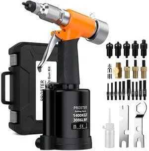 KEHIPI Pneumatic Hydraulic Rivet Nut Set - 3086LBF Heavy-Duty Riveters Setting Kit for M4 M5 M6 M8 M10 1/4" 5/16" 3/8" Nuts with Storage Case