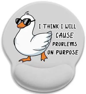 KEHIPI Funny Duck Ergonomic Mouse Pad with Wrist Rest, Mouse Pads for Desk, Gaming Mouse Pad Wrist Support, Cute Mousepad with Non-Slip Pain Relief PU Base, Cute Home Office Desk Accessories Decor
