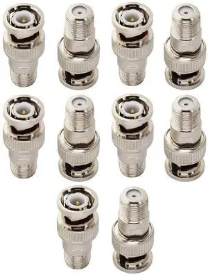 KEHIPI F-Type to BNC Coax Adapter BNC Male to F Female Coaxial Cable Connector Adapter RG6 Coax Connector for CCTV Camera Satellite Scanner RG6/RG59/RG58/SDI/HD SDI (10 Pack) KEHIPI F-Type to BNC Coax Adapter BNC Male to F Female Coaxial Cable Connector Adapter RG6 Coax Connector for CCTV Camera Satellite Scanner RG6/RG59/RG58/SDI/HD SDI (10 Pack)