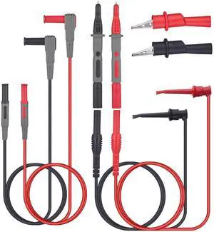 KEHIPI Soft Silicone ElectricianTest Lead Kit CAT III 1000V & CAT IV 600V with Insulation Alligator Clips, clamp Meter, Needle Probe for /Fluke//INNOVA/Multimeter (WG-012)