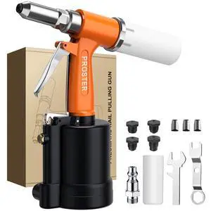 KEHIPI Pneumatic Tool Air Riveter - 3104lbf Pulling Pneumatic Rivet Gun, 6-8KG/C2 Heavy-Duty Air Pop Riveter for 3/32", 1/8", 5/32", 3/16" Capacity