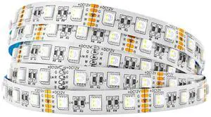 KEHIPI 5050 RGBW RGB+Warm White(2700K-3000K) 4 Colors in 1 LED Tape Light DC12V 5m 16.4ft 60LED/m Multi-Colored IP30 White 12mm PCB for Bedroom Kitchen Home Decoration(No Adapter or Controller)