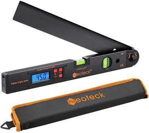 KEHIPI Aluminum Digital Angle Finder Protractor 225° 16 inch Backlit LCD Digital with Horizontal and Vertical Bubble - Black KEHIPI Aluminum Digital Angle Finder Protractor 225° 16 inch Backlit LCD Digital with Horizontal and Vertical Bubble - Black