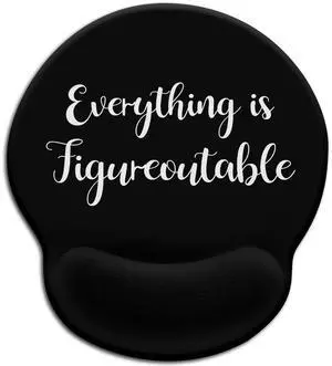 KEHIPI Black Ergonomic Mouse Pad with Wrist Rest, Gaming Mousepad Wrist Support with Non-Slip Pain Relief PU Base, Cute Computer Mouse Pads for Desk, Inspirational Office Desk Accessories Decor KEHIPI Black Ergonomic Mouse Pad with Wrist Rest, Gaming Mousepad Wrist Support with Non-Slip Pain Relief PU Base, Cute Computer Mouse Pads for Desk, Inspirational Office Desk Accessories Decor