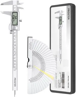 KEHIPI Digital Vernier Caliper 8inch - Stainless Steel Calipers Electronic for Length Width Depth Inner Diameter Outer Diameter, with Feeler Gauge