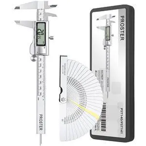 KEHIPI Digital Vernier Caliper 6inch 150mm - Electronic Caliper Fraction/Inch/Metric Dial Caliper for Length Width Depth Inner Outer Diameter, with 32 Feeler Gauges