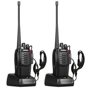 KEHIPI S1 walkie talkies for Adults with earpieces and Rechargeable 1500mAh Li-ion Batterywalkie Talkie has VOXTOTEmergency AlarmBattery Low AlertFlashlightScan Function2 Pack