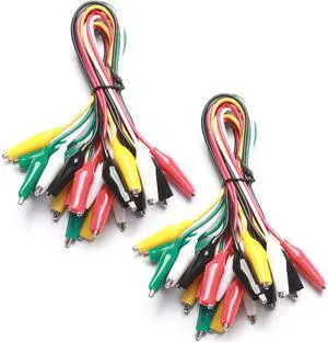 KEHIPI WG-026 10 Pieces and 5 Colors Test Lead Set & Alligator Clips,20.5 inches / 22 AWG Wire (2 Pack)