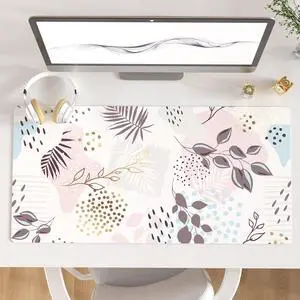 KEHIPI Large Mouse Pad, Extended Desk Mat for Desktop, PU Leather Waterproof Gaming Mousepad, Computer Desk Accessories Protector Writing Pads for School Office Home 31.5" x 15.7" - Abstract Leaves KEHIPI Large Mouse Pad, Extended Desk Mat for Desktop, PU Leather Waterproof Gaming Mousepad, Computer Desk Accessories Protector Writing Pads for School Office Home 31.5" x 15.7" - Abstract Leaves