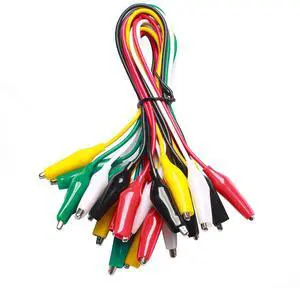 KEHIPI  WG-026 10 Pieces and 5 Colors Test Lead Set & Alligator Clips,20.5 inches / 22 AWG Copper Wire. The Clips soldered and Stamped to The Wires. (1 Pack)