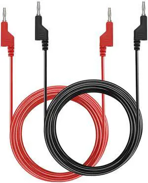 KEHIPI 2Pcs Banana to Banana Plug Test Leads - Stackable 4MM Bananas Plug Test Cables Jumper Wires, Multimeter Clip Wires for Electrical Testing 1000V/15A 9.8Ft/3M KEHIPI 2Pcs Banana to Banana Plug Test Leads - Stackable 4MM Bananas Plug Test Cables Jumper Wires, Multimeter Clip Wires for Electrical Testing 1000V/15A 9.8Ft/3M