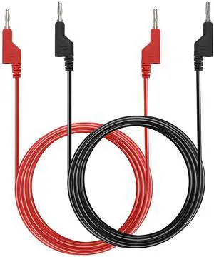 KEHIPI 2Pcs Banana to Banana Plug Test Leads - Stackable 4MM Banana Plug Test Cables, Multimeter Clip Wires for Electrical Testing 1000V/15A 6.6Ft/2M KEHIPI 2Pcs Banana to Banana Plug Test Leads - Stackable 4MM Banana Plug Test Cables, Multimeter Clip Wires for Electrical Testing 1000V/15A 6.6Ft/2M